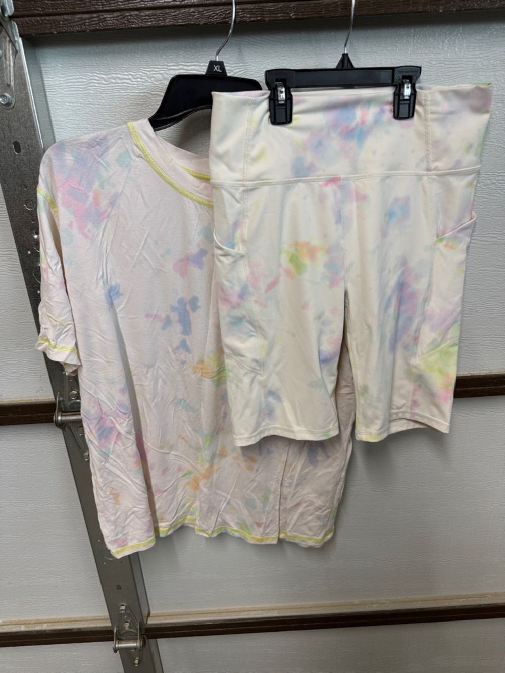 Pastel Tie-Dye Loungewear Set - Soft Cream Base